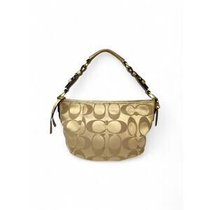Coach Vintage Signature Sateen Gold Hobo Bag